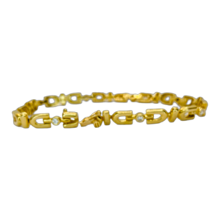 14K Yellow Gold Women's Bracelet 0.70 ct Diamonds