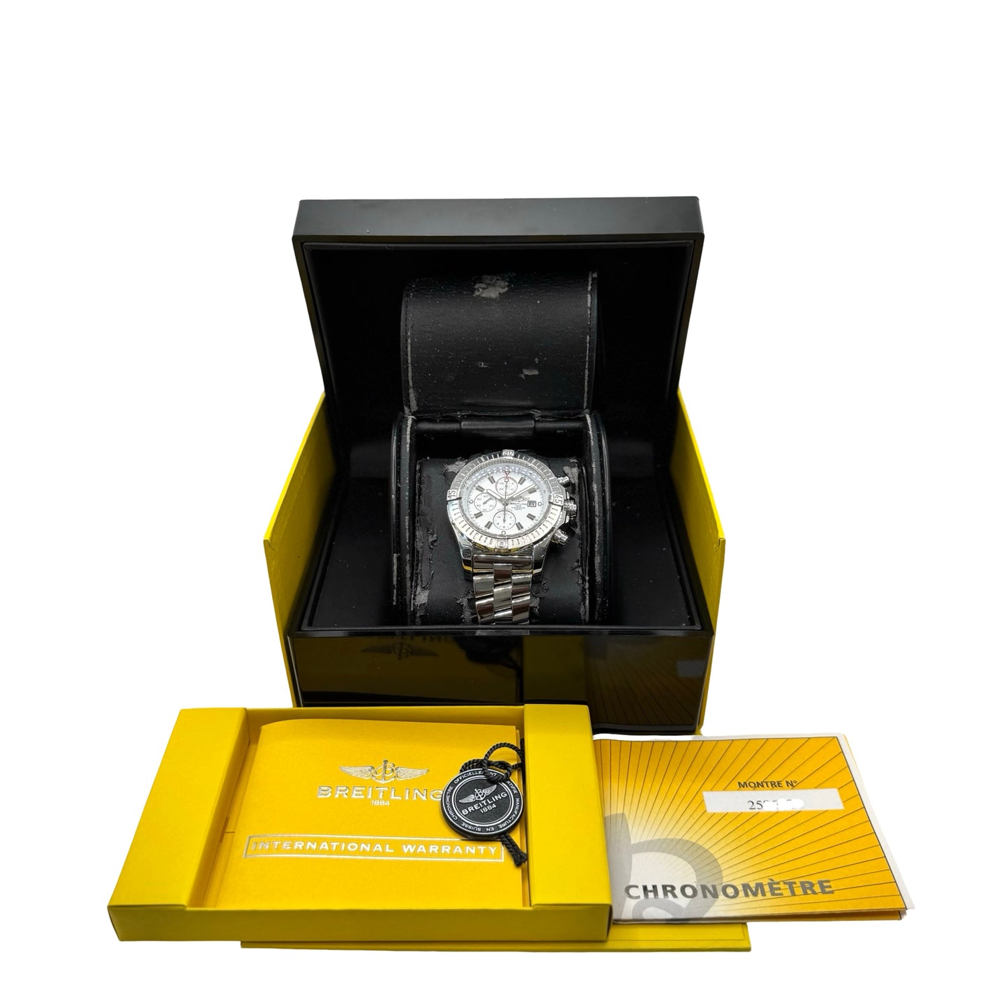 Breitling Super Avenger Automatic Chronograph White Dial on Steel Bracelet A13370