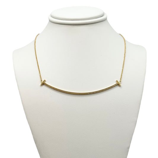 Tiffany & Co T-Smile Pendant 18K Yellow Gold Large