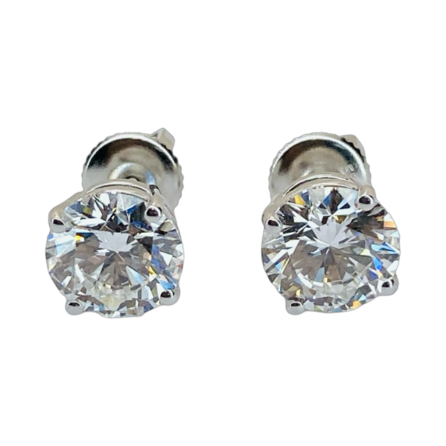 Lab Grown Diamonds 14K White Gold Stud Earrings 3.46 Carats, E, VS