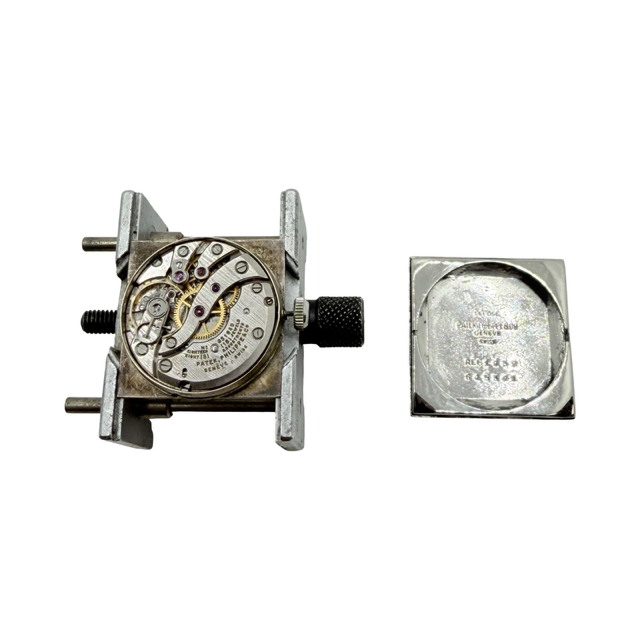 Patek Philippe Vintage Mechanical Manual Wind 27mm  Square Silver Dial Stainless Steel Ref 1432