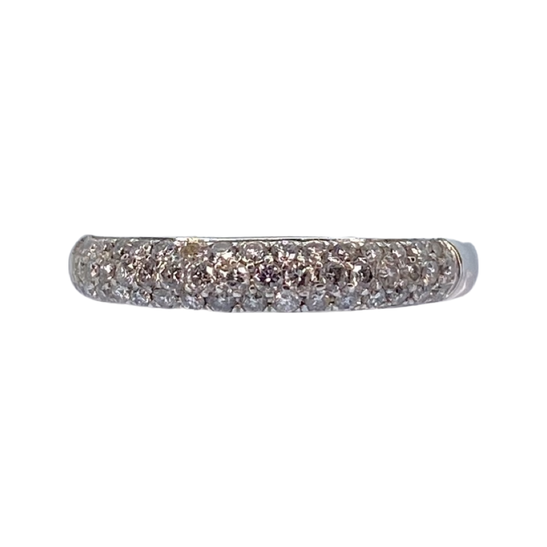 14K White Gold Pavè Diamond Band Ring