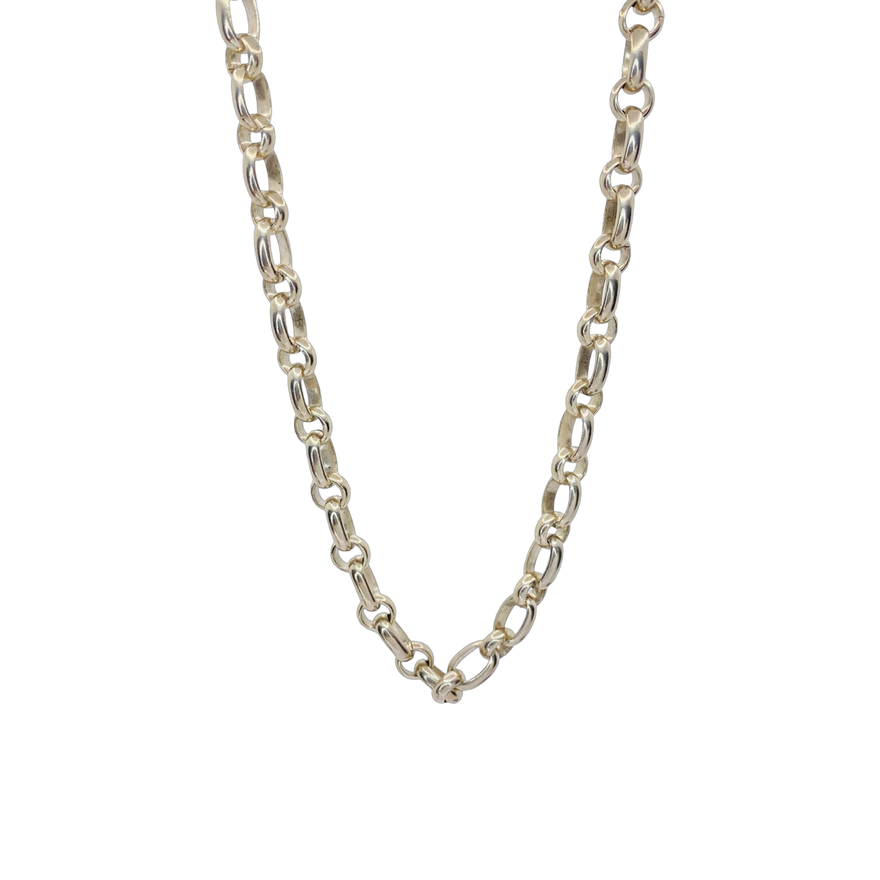 Silver Large Oval Chain 20"