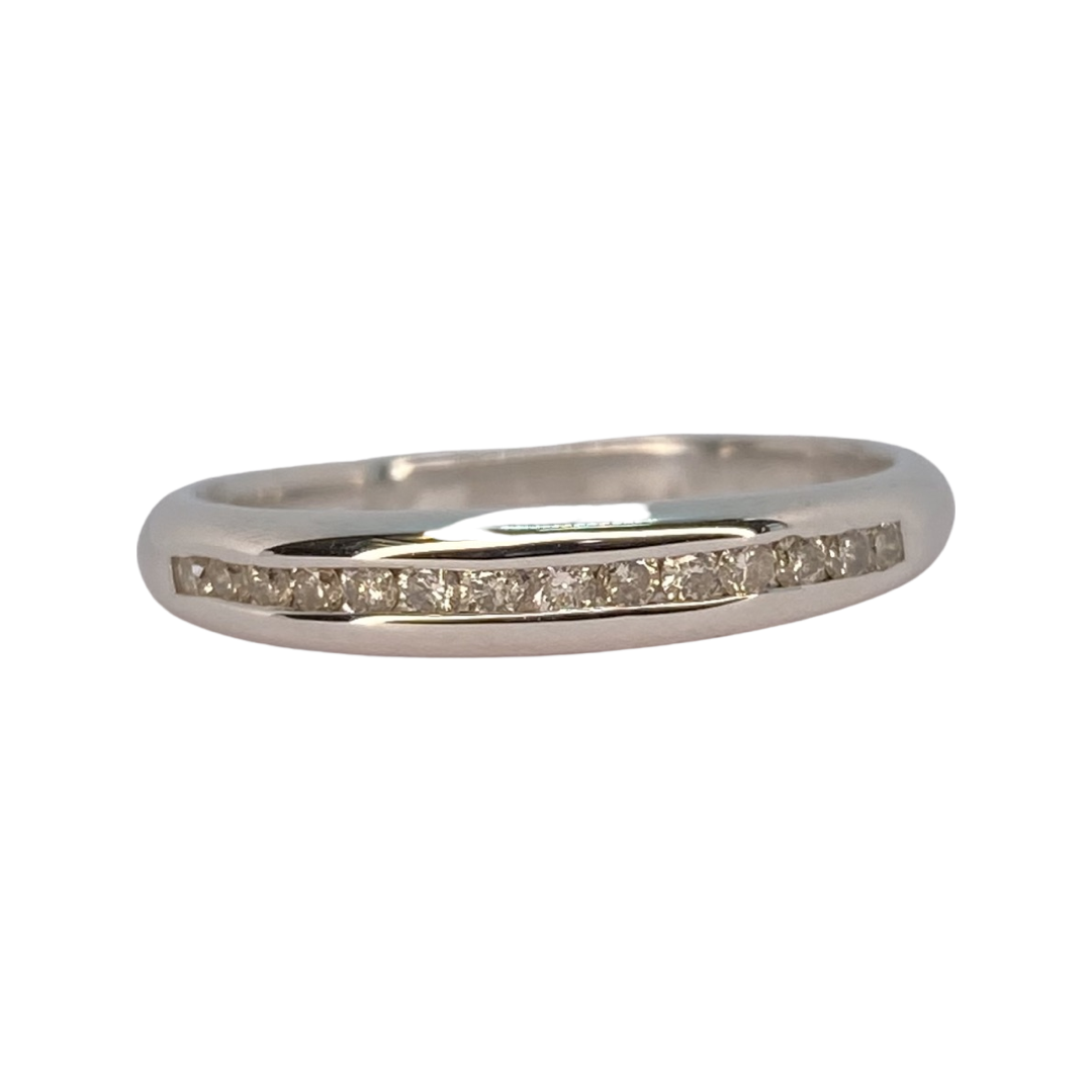 14K White Gold Diamond Band Ring