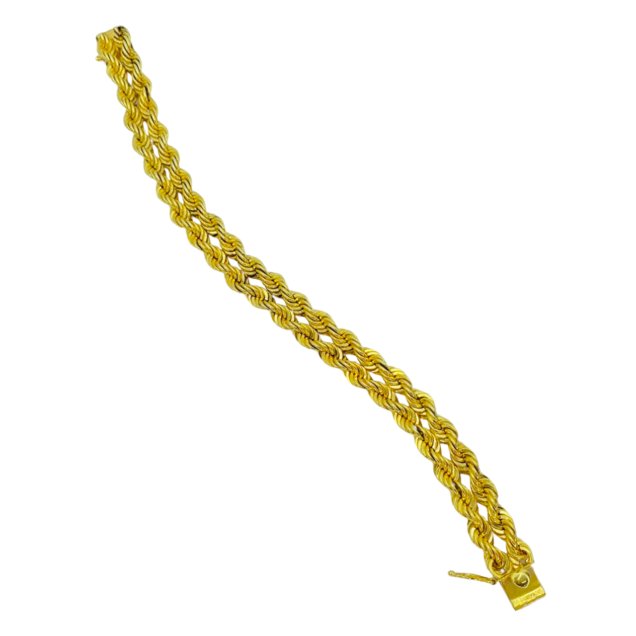 Estate Jewelry 14K Yellow Gold Double Rope Chain Bracelet