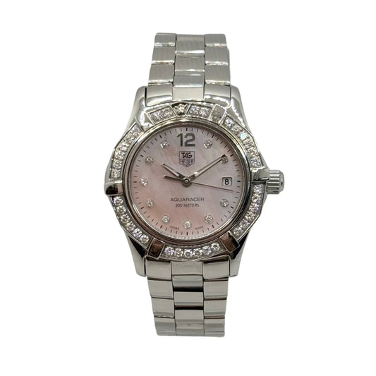 TAG Heuer Ladies Aquaracer Diamond Bezel Pink Mother-of-Pearl Diamond Dial WAF141B.BA0824