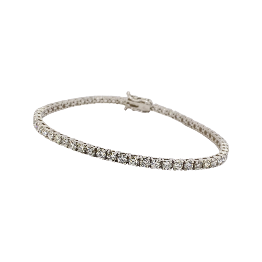 14K White Gold 4.90CTS Tennis Bracelet