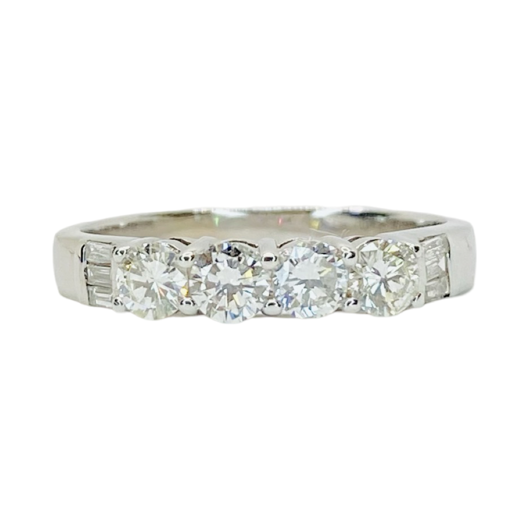 14K White Gold Diamond Band Ring