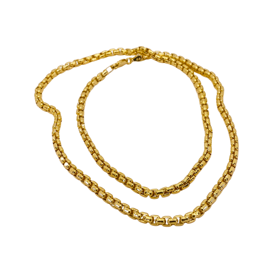 14K Yellow Gold 22" Round Box Chain