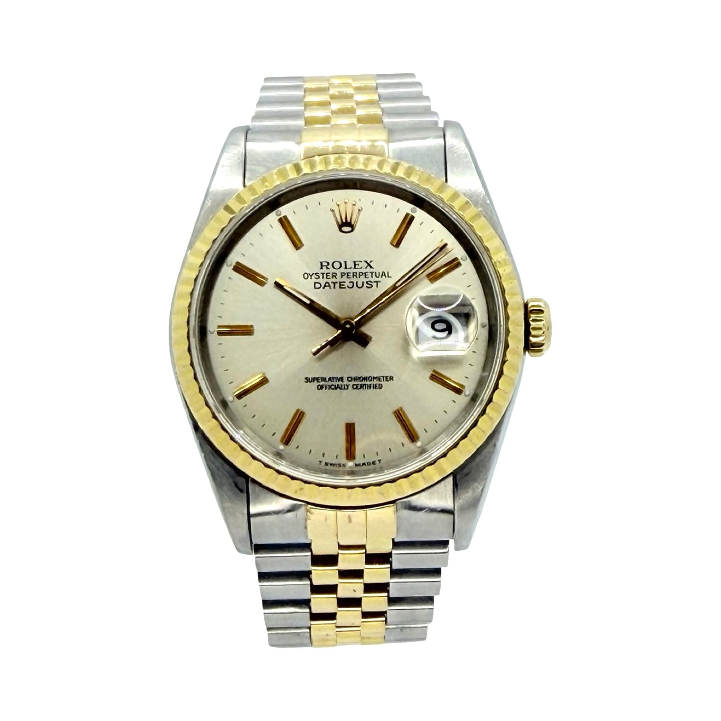 Rolex Datejust 36mm 18K Gold and Steel Silver Dial 16233 C.1990-91