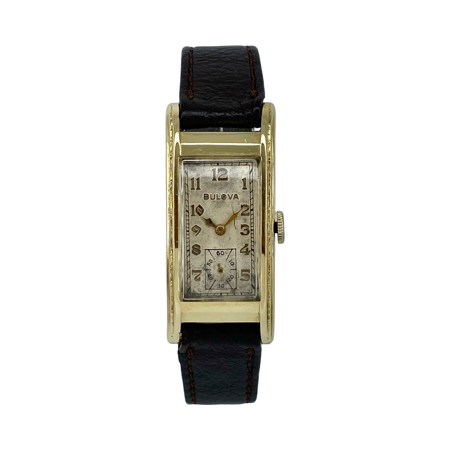 Vintage Bulova Curvex 14K Gold Art Deco Manual Wind Watch C.1934