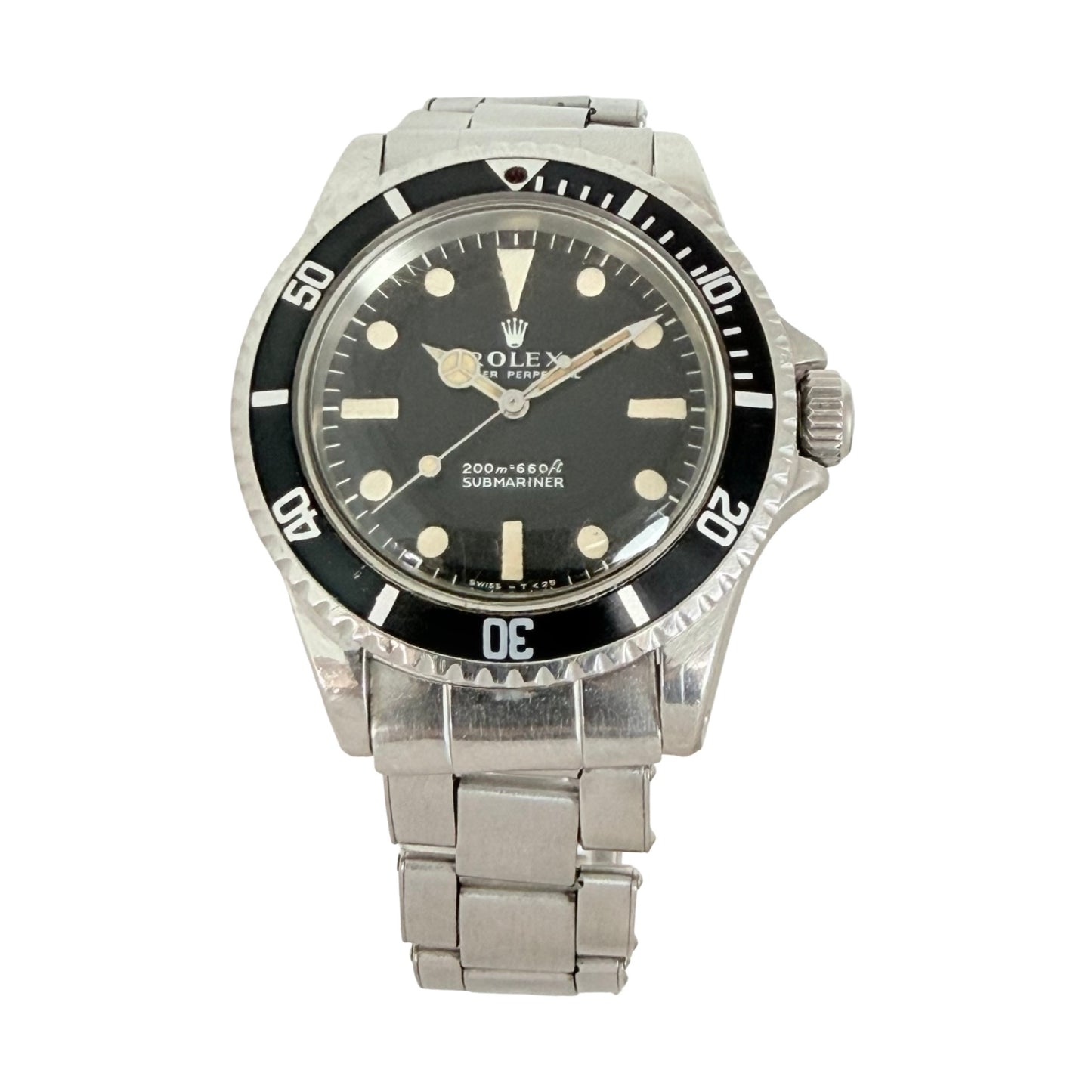 Rolex Submariner No Date 40mm Black Dial Riveted Stainless Steel Bracelet Ref.5513