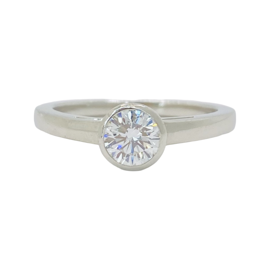 Estate Jewelry Platinum Cartier Solitaire Diamond Ring