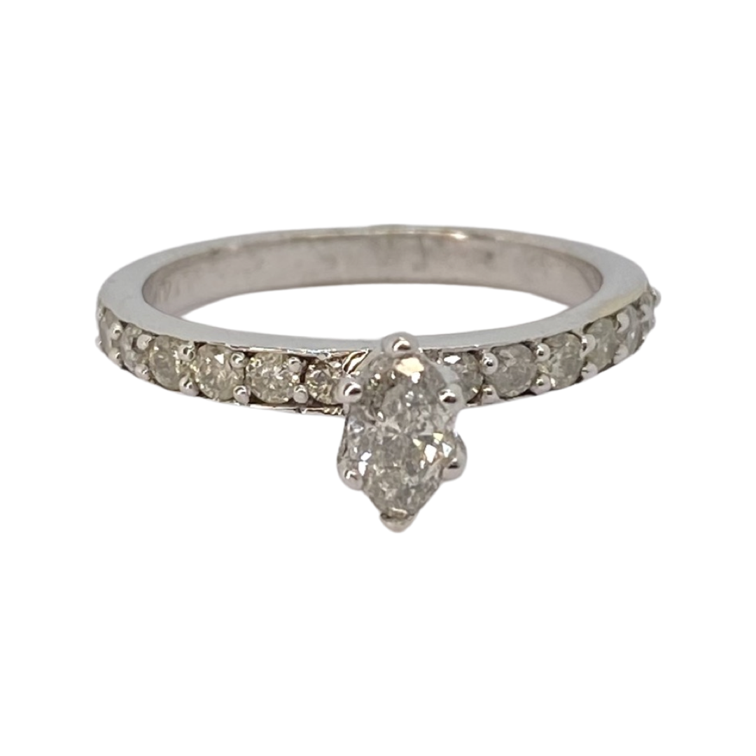 14K White Gold Marquise Diamond Ring