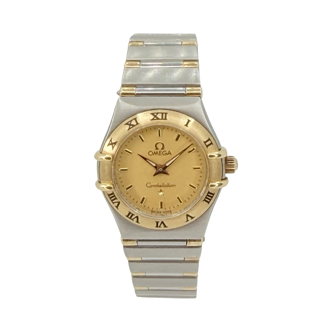 Omega Constellation Quartz Mini 22.5 mm 18K Gold Half Bar and Stainless Steel Champagne Dial 1362.10.00