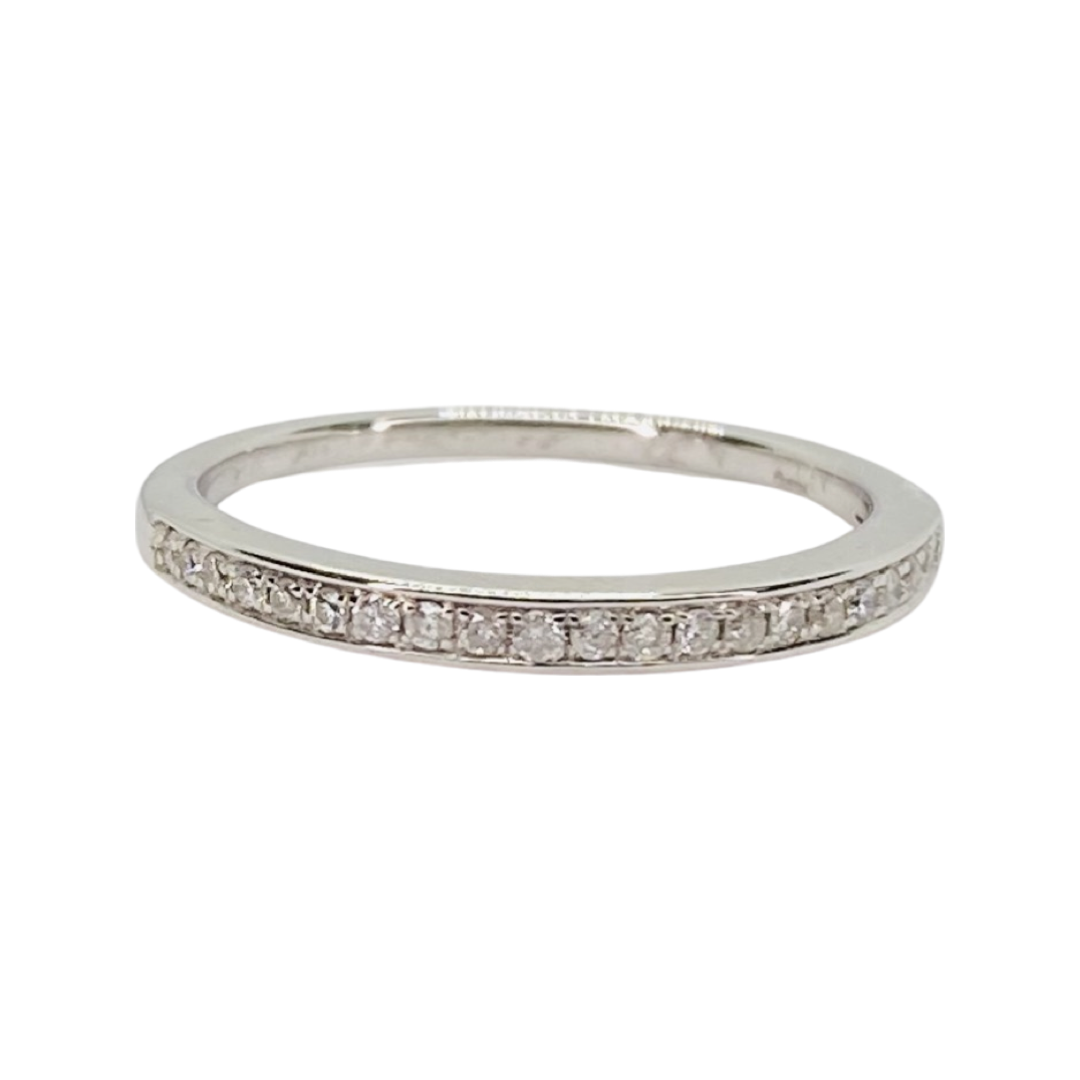 14K White Gold Diamond Band Ring