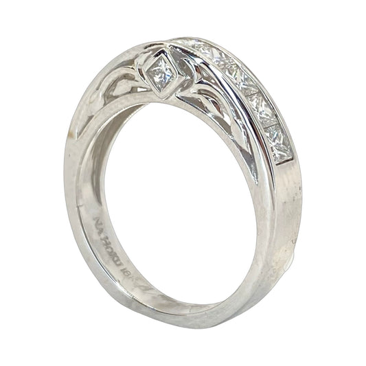 18K White Gold Na Hoku Princess Cut Diamond Ring