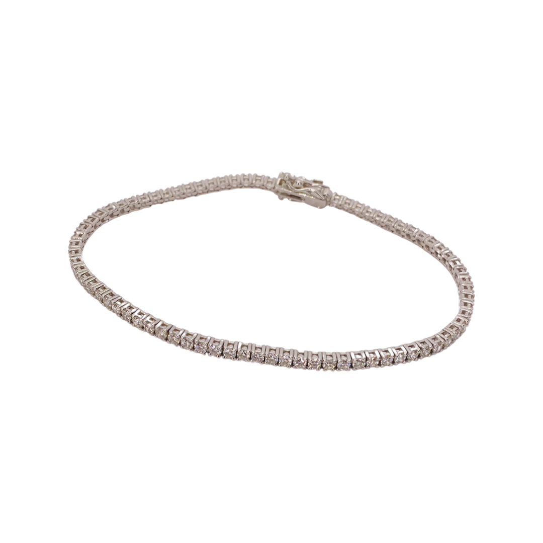 14K White Gold 2.60CTS Tennis Bracelet