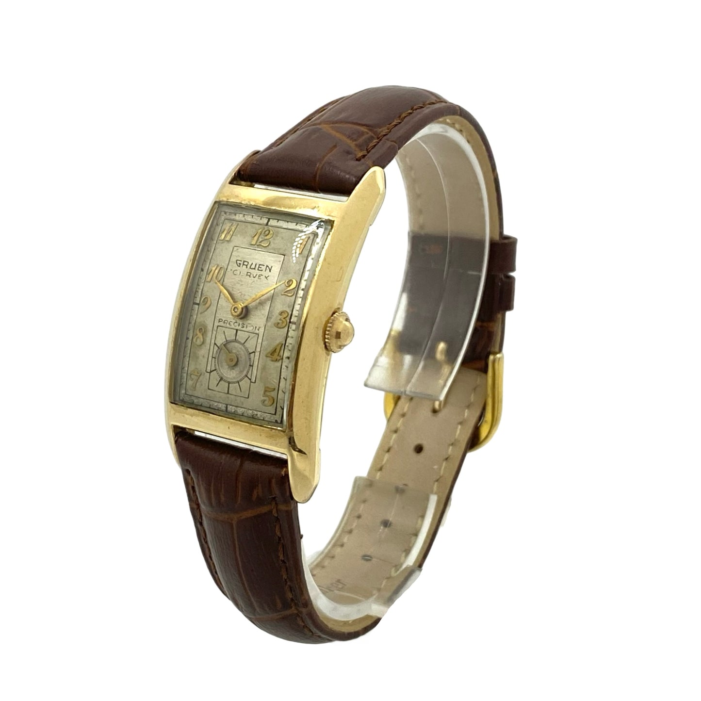 Vintage Gruen Curvex Precision 14K Yellow Gold Manual Wind