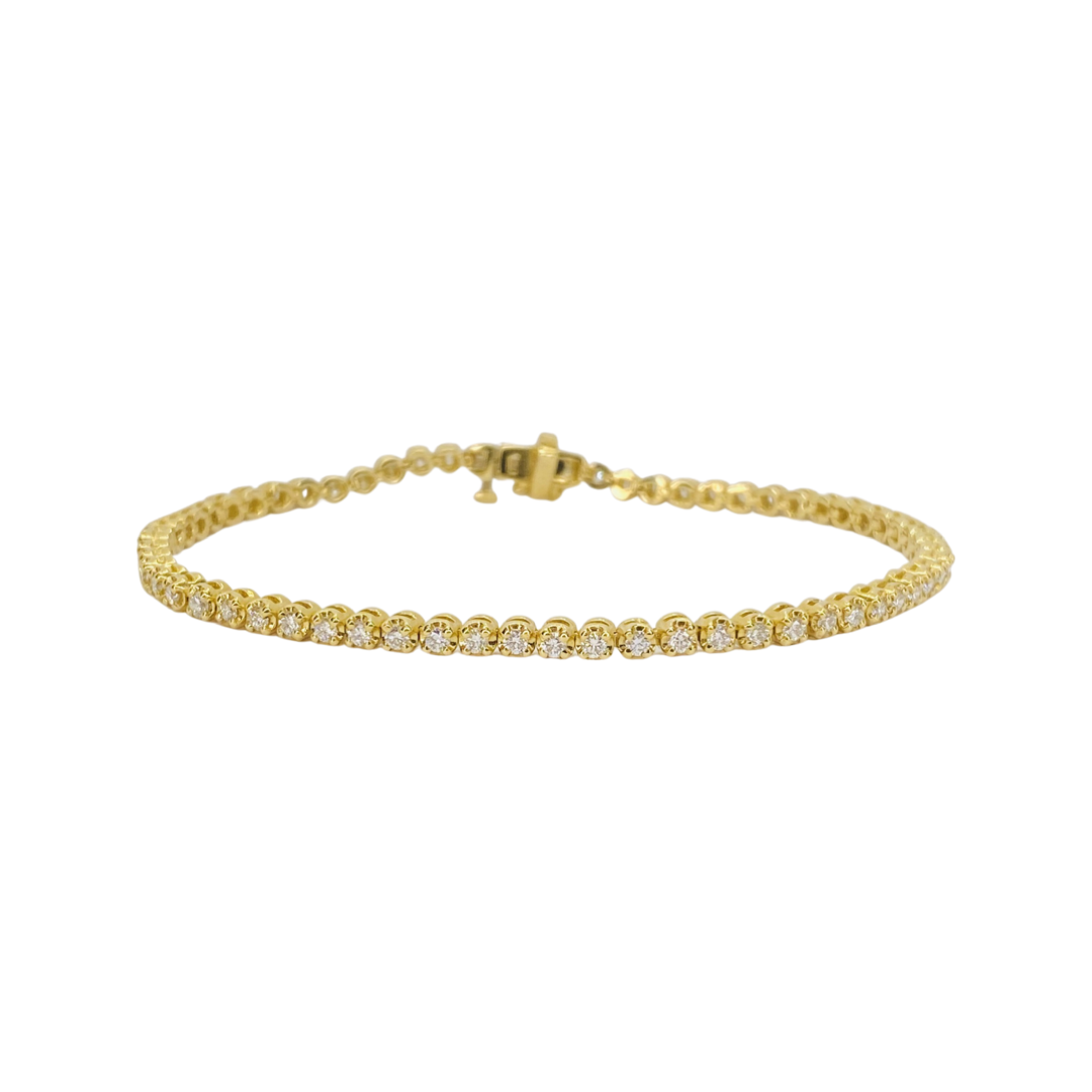 14K Yellow Gold Diamond Tennis Bracelet