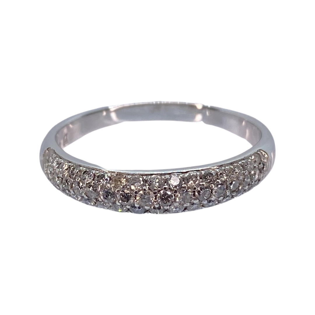 14K White Gold Pavè Diamond Band Ring