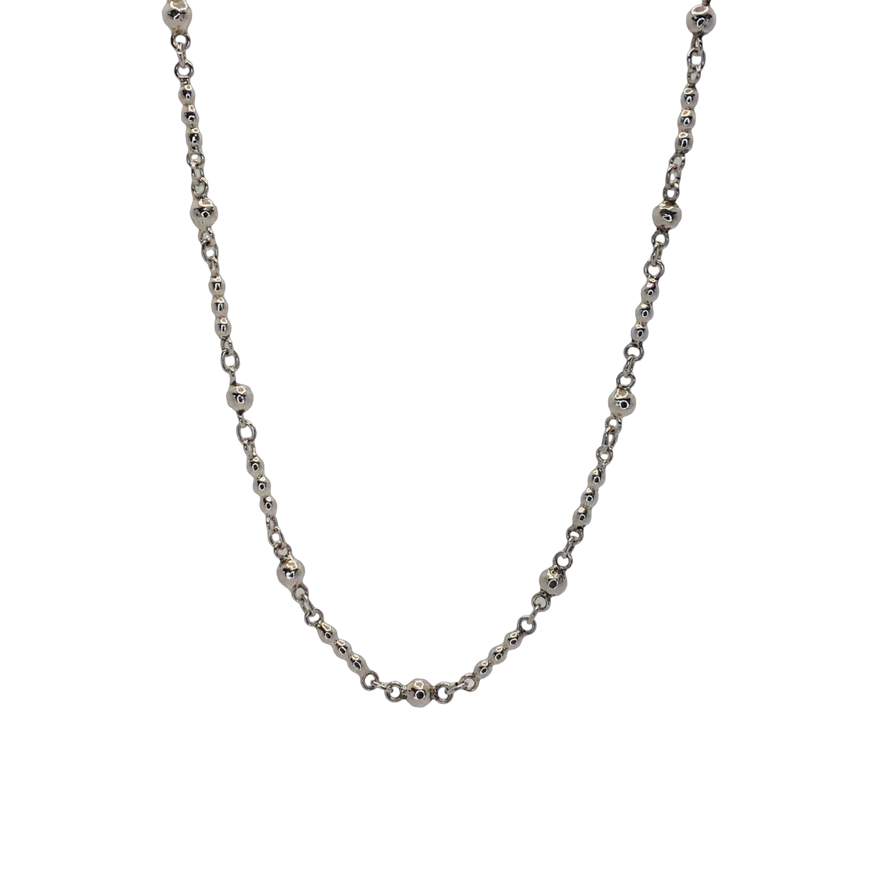 Estate Jewelry 925 Silver Ball Bead Chain 32"