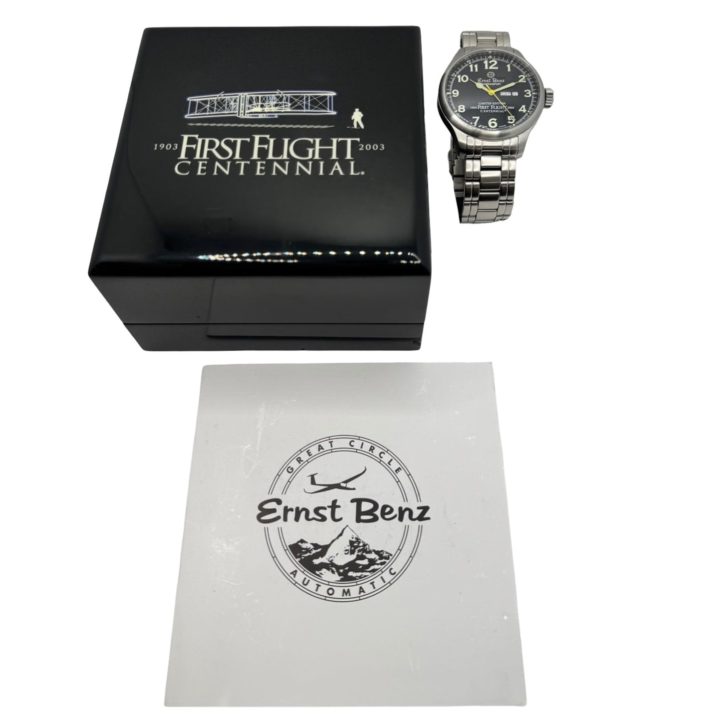 Ernst Benz 47mm ChronoSport Limited Edition 1903 Wright Brothers First Flight Centennial Black  Concentric Dial Steel Bracelet