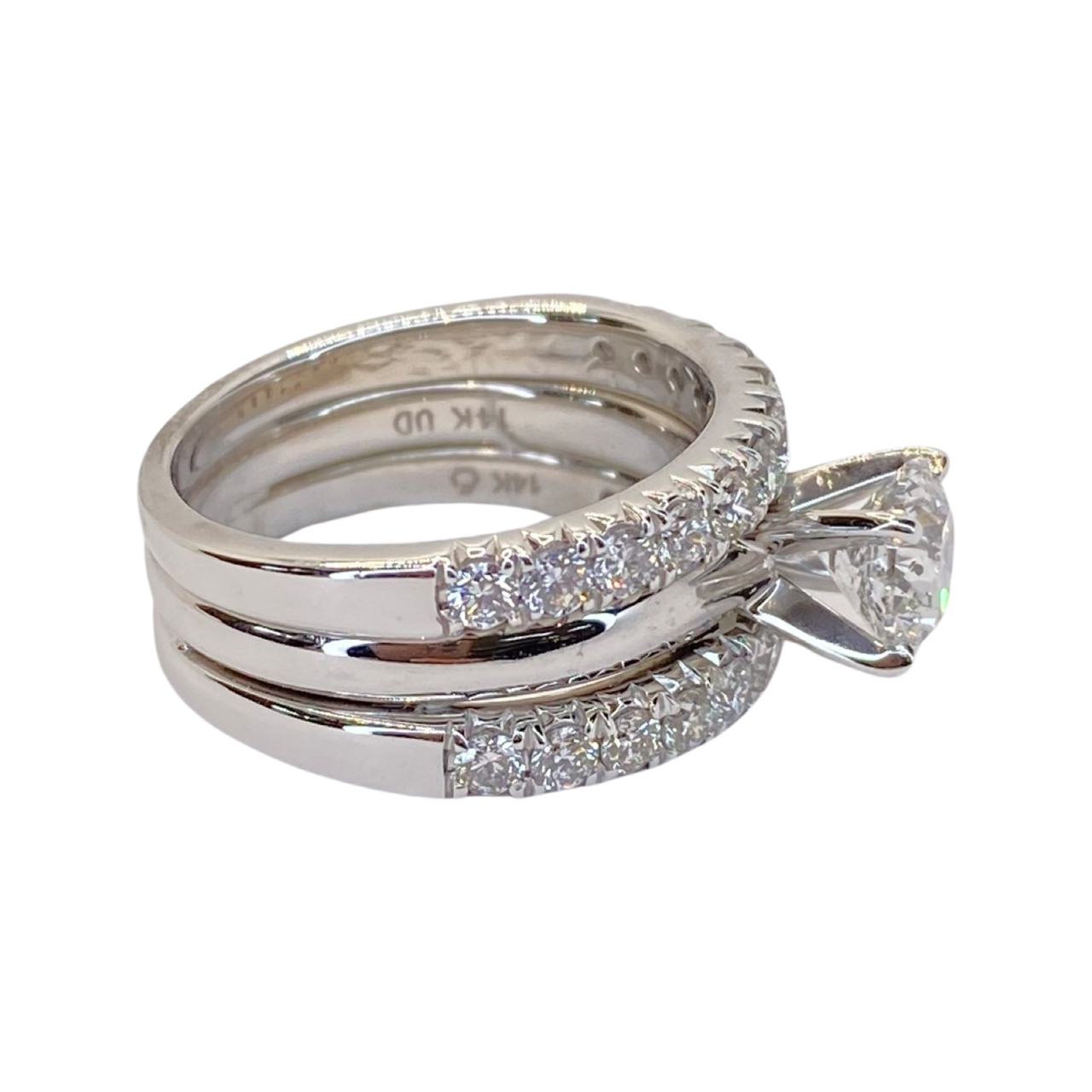 Estate Jewelry 14K White Gold Diamond Wedding Ring