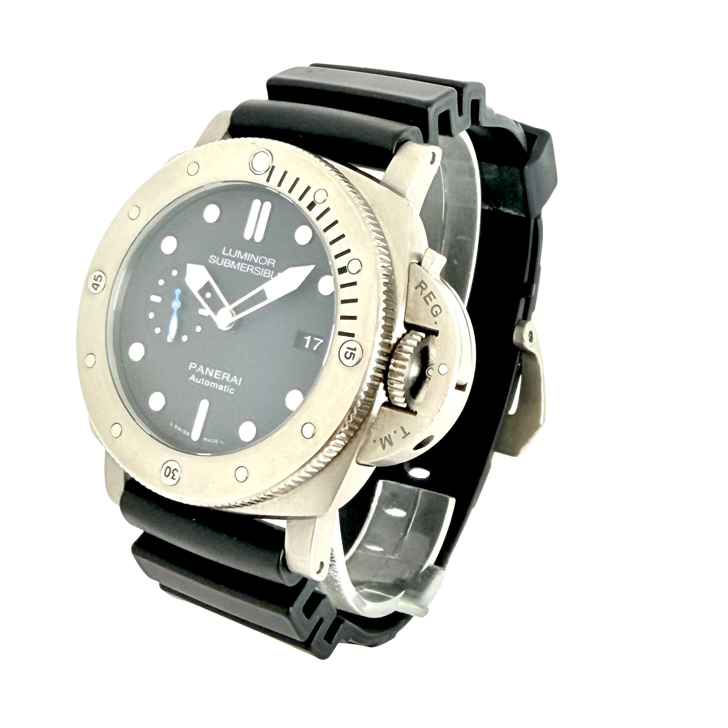 Panerai Luminor Submersible 1950 3 Day Automatic Black Dial Titanium Black Strap OP7091