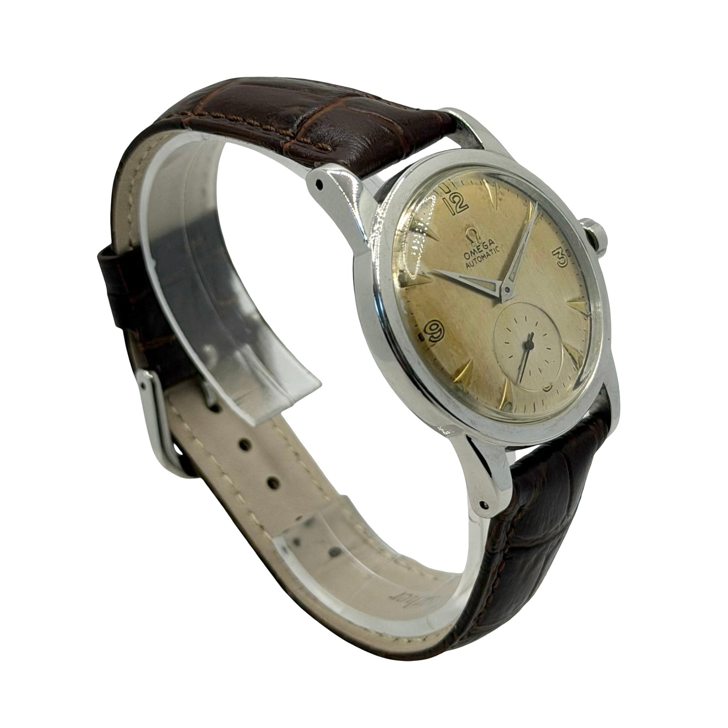 Omega Bumper Silver Dial Black Leather Strap Ref.2491-1