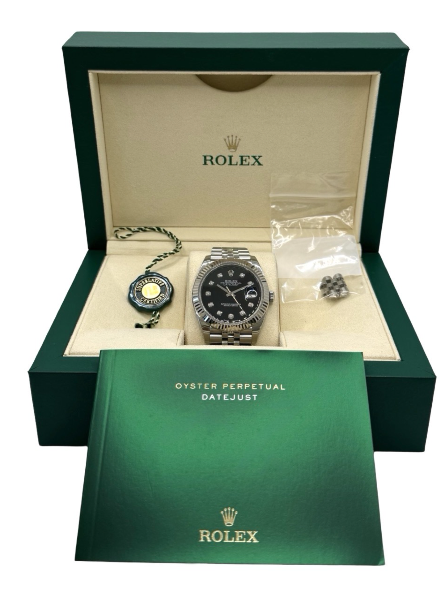 Rolex Datejust II 41 mm Black Diamond Dial Oystersteel Jubilee Bracelet 126334