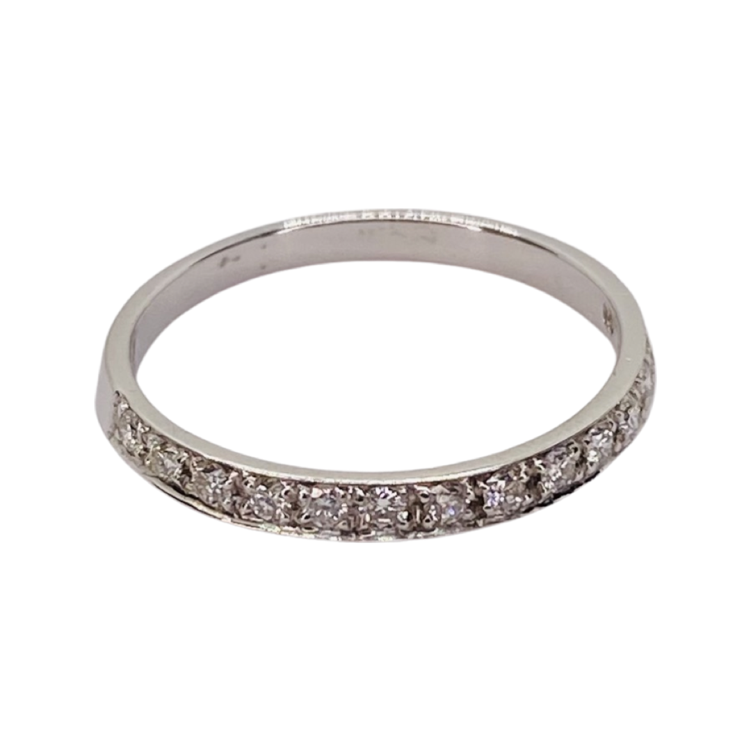 14K White Gold Womens Diamond Band Ring