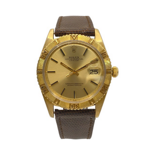 Rolex 18K Gold Datejust Turn-O-Graph 36mm Champagne Dial Ref. 1625