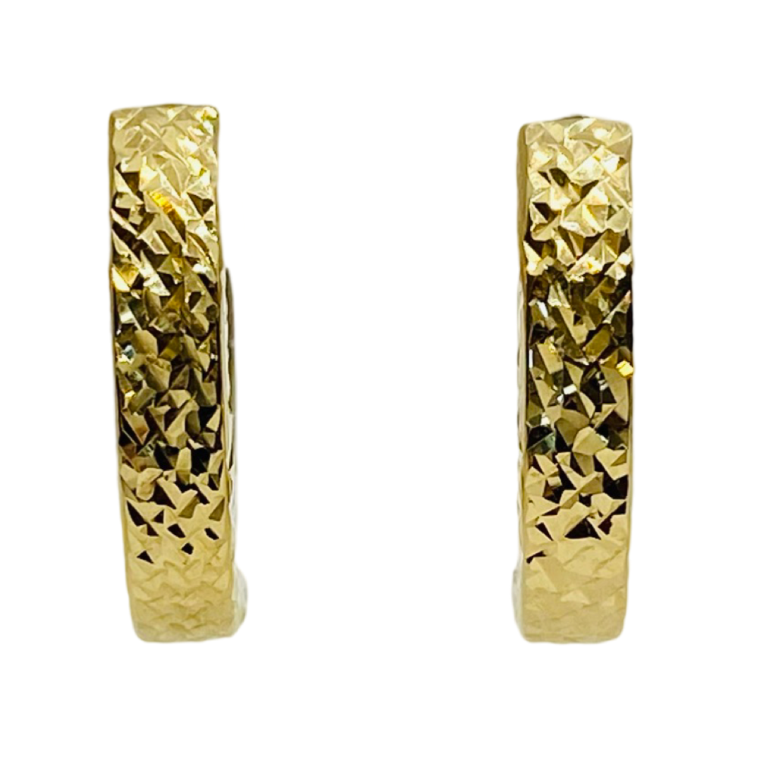 10K White and Yellow Gold Hoop Earrings