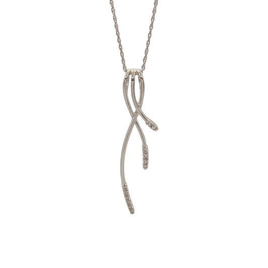 10K White Gold Freeform Drop Pendant