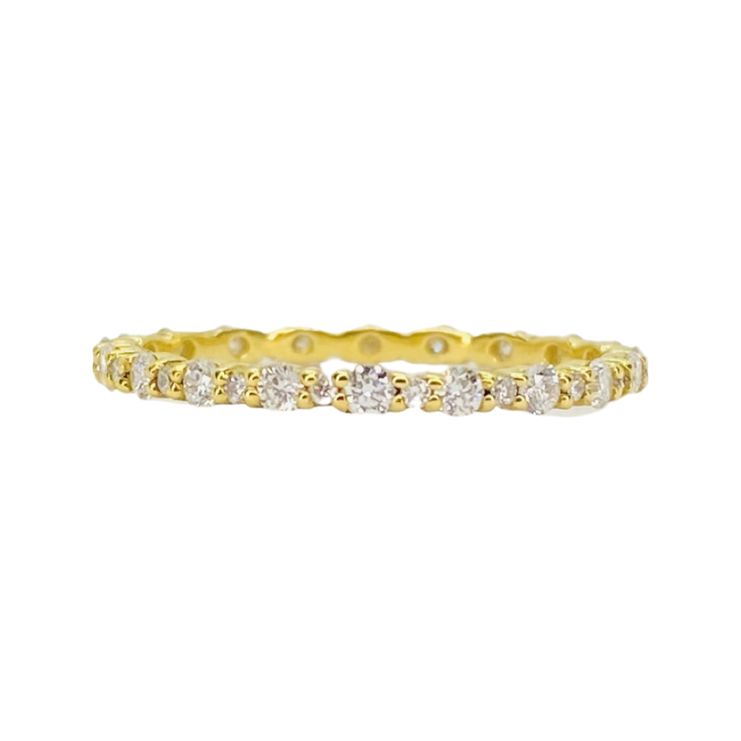 18K Yellow Gold Eternity Diamond Ring