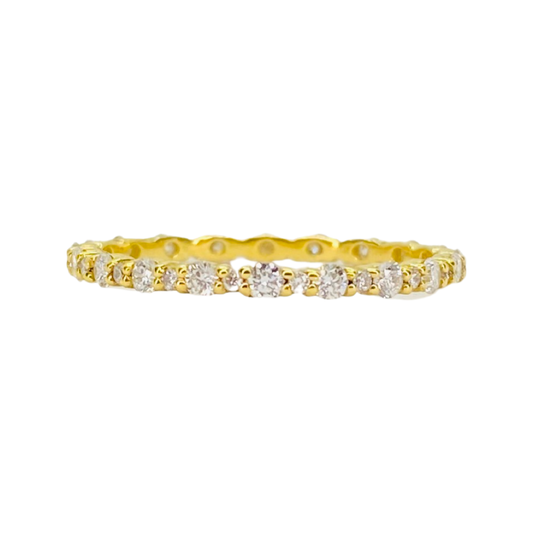 18K Yellow Gold Eternity Diamond Ring