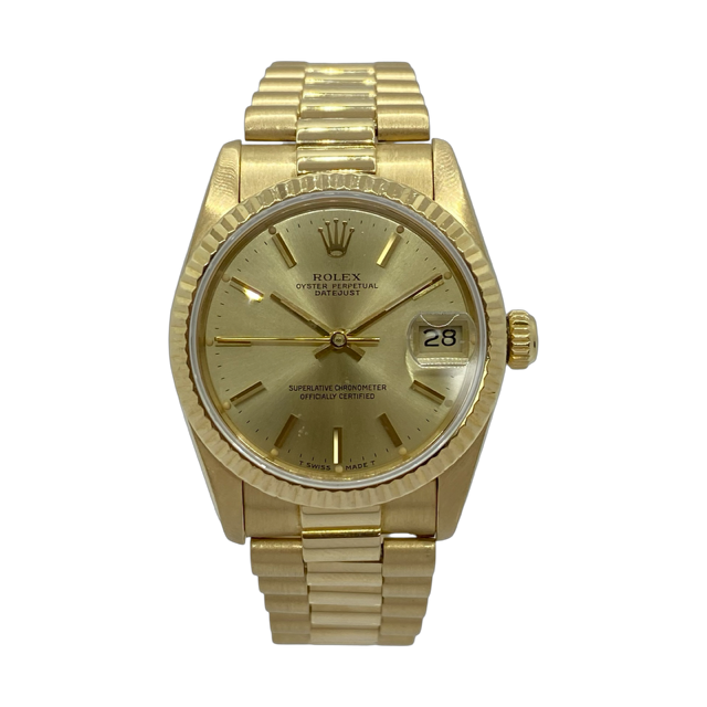 Rolex Oyster Perpetual Datejust 31 18K Gold Case and Presidential Bracelet C.1985 Ref.68278