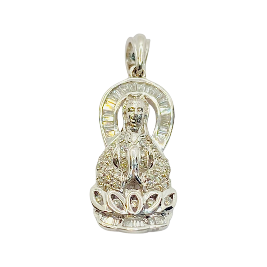 Estate Jewelry 18K White Gold Medallion Pendant