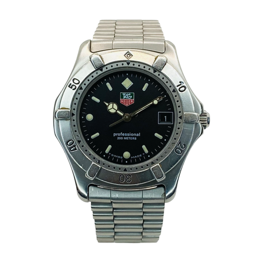 TAG Heuer Men's 2000 Classic Black Dial Stainless Steel Bracelet 962.006R