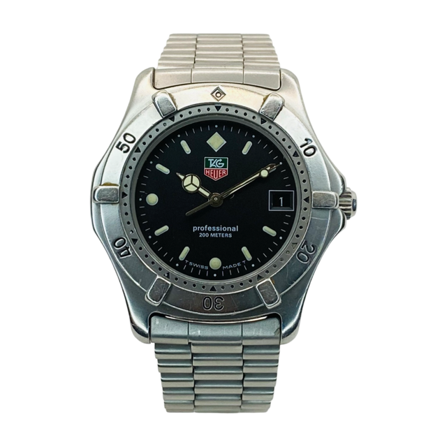 TAG Heuer Men's 2000 Classic Black Dial Stainless Steel Bracelet