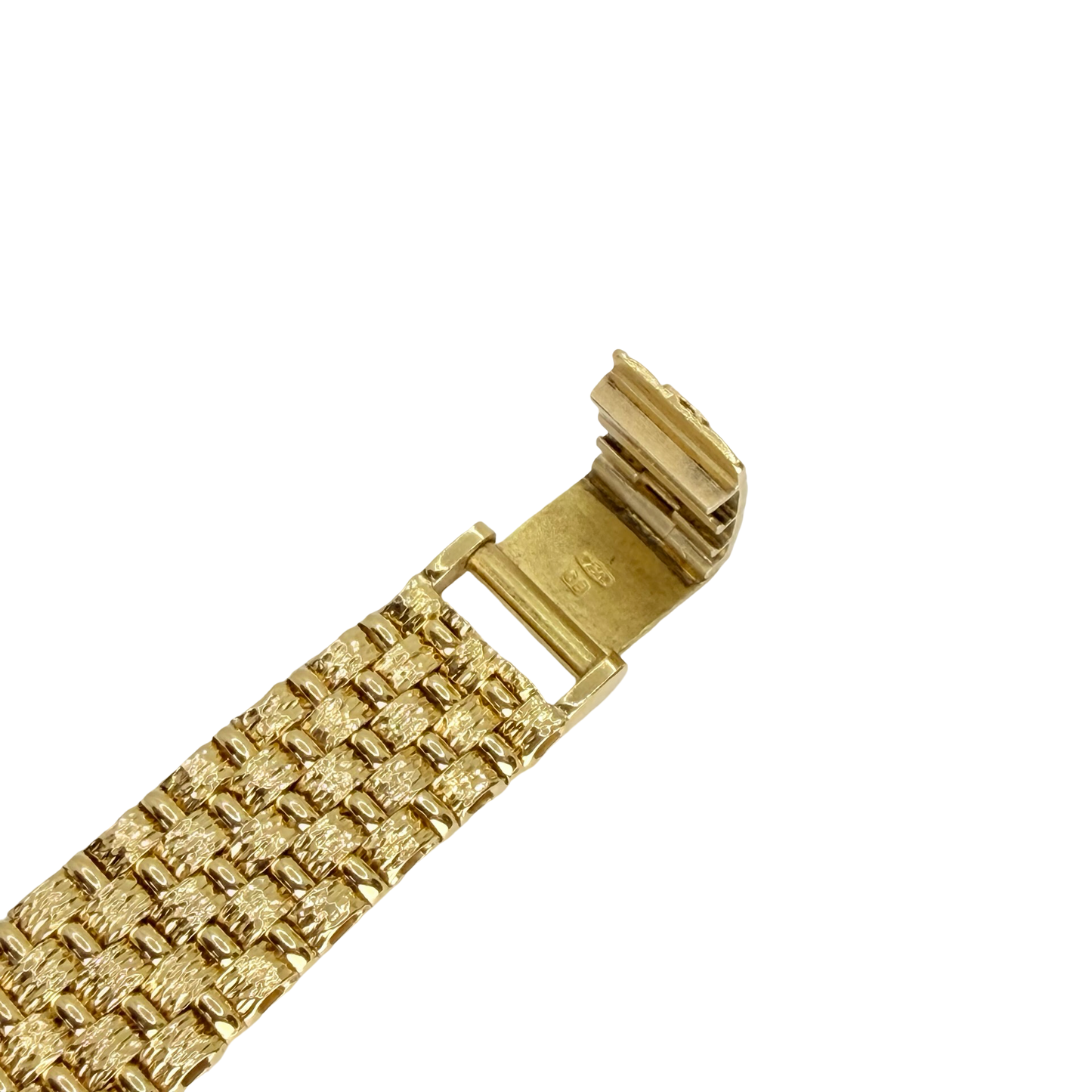 Bucherer Women's Cushion Bark 18K Yellow Gold Quartz with Bark Integrated Bracelet 8325-5