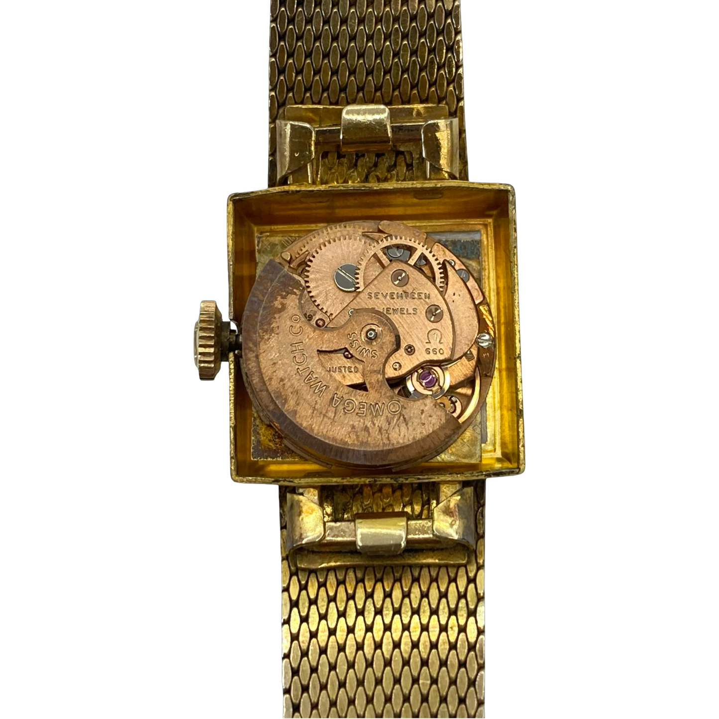 Omega Vintage Ladymatic Square 10K Goldfilled Champagne Dial SS-5329