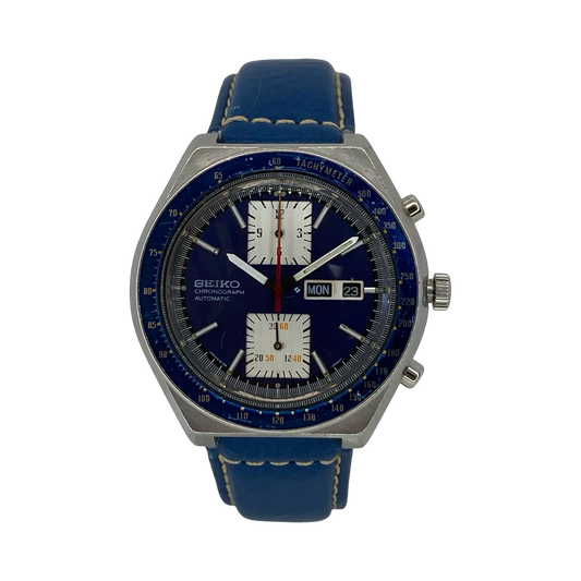 Seiko Speed-Timer Chronograph Automatic Big Blue Kakume Day Date 6138-0030