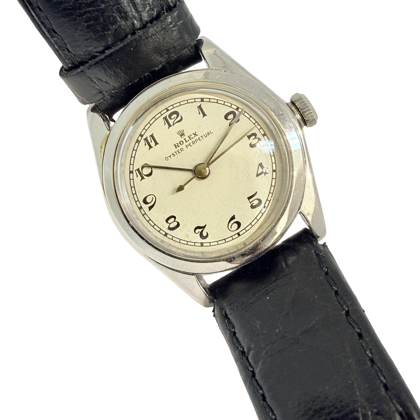Rolex Oyster Perpetual 30mm Manual Wind White Dial Leather Strap Ref.2280 C.1942