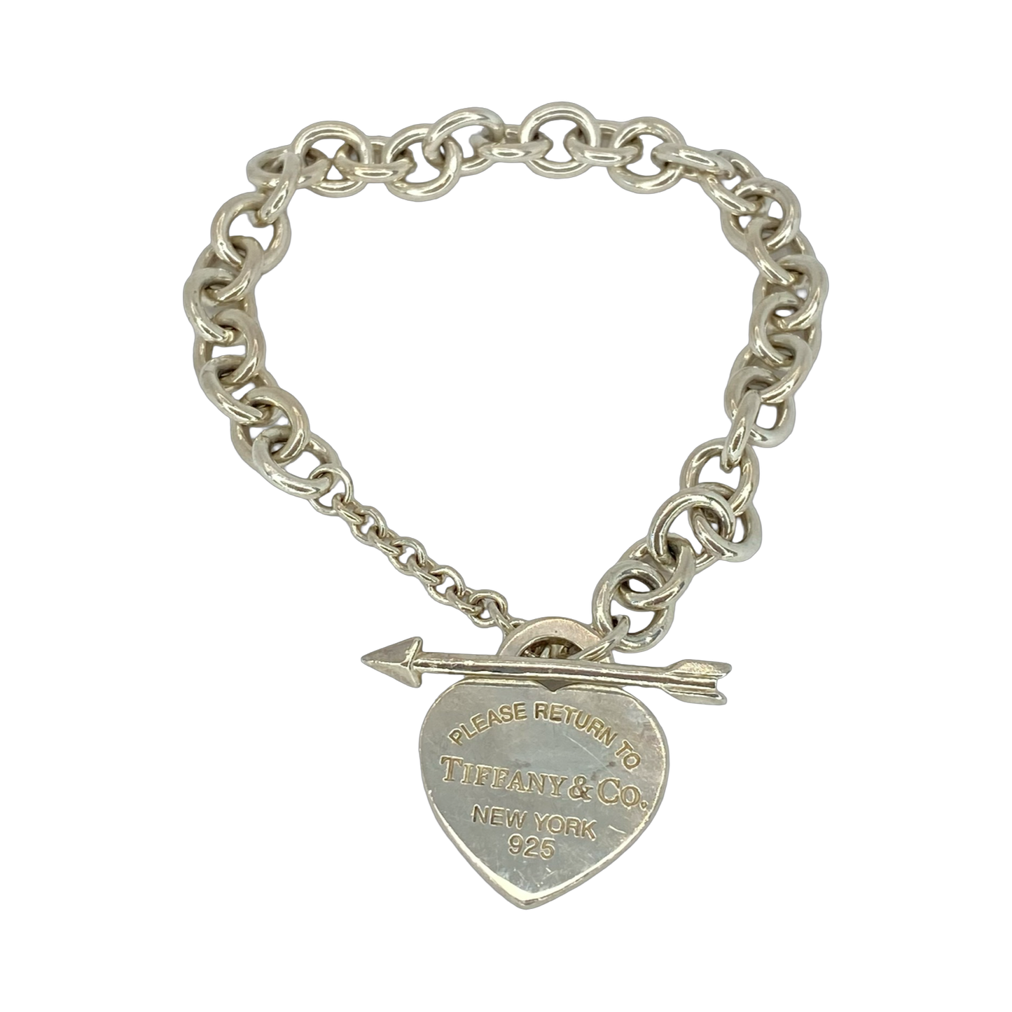 Estate Jewelry Tiffany & Co 925 Silver Lovestruck Toggle Bracelet