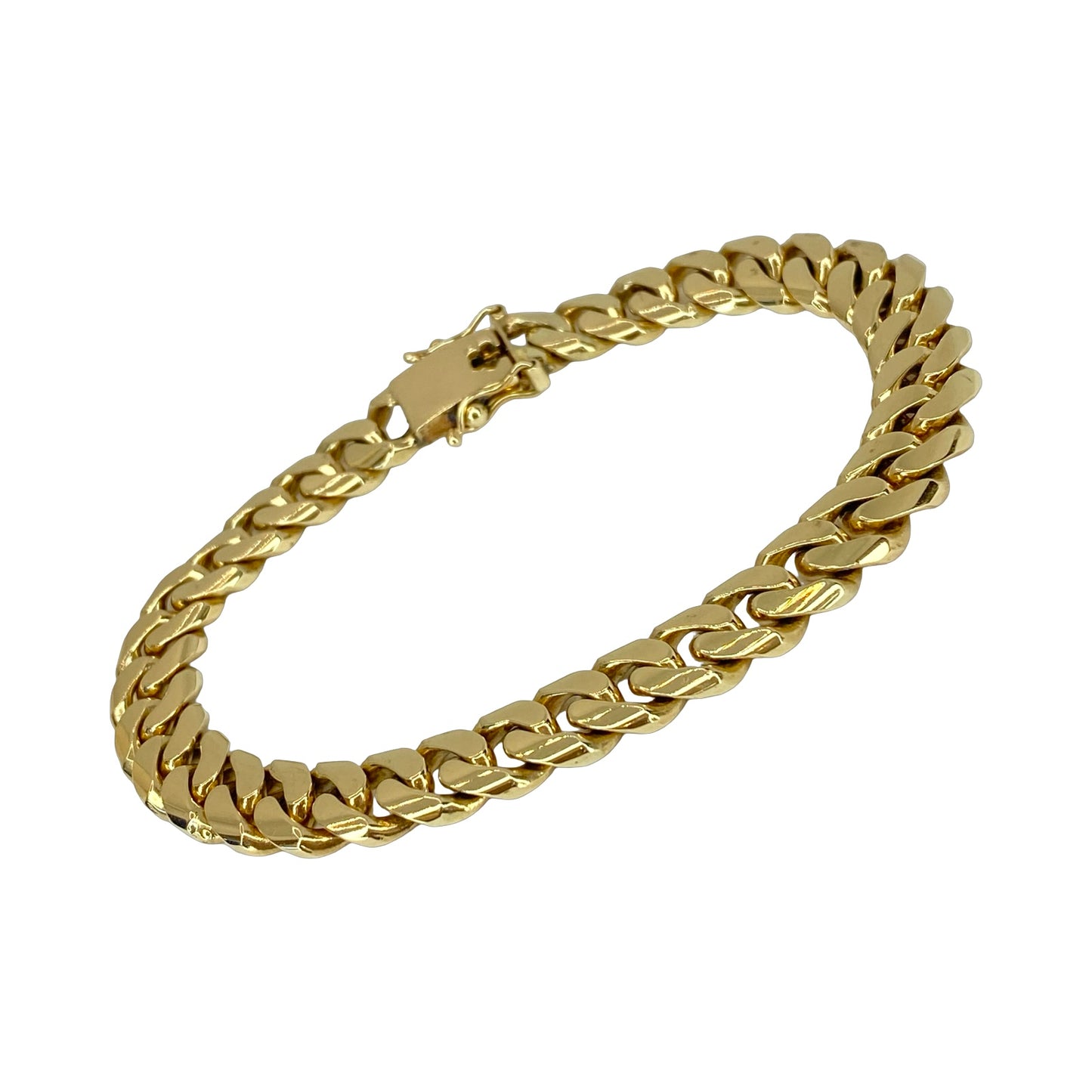 14K Yellow Solid Gold Cuban Bracelet