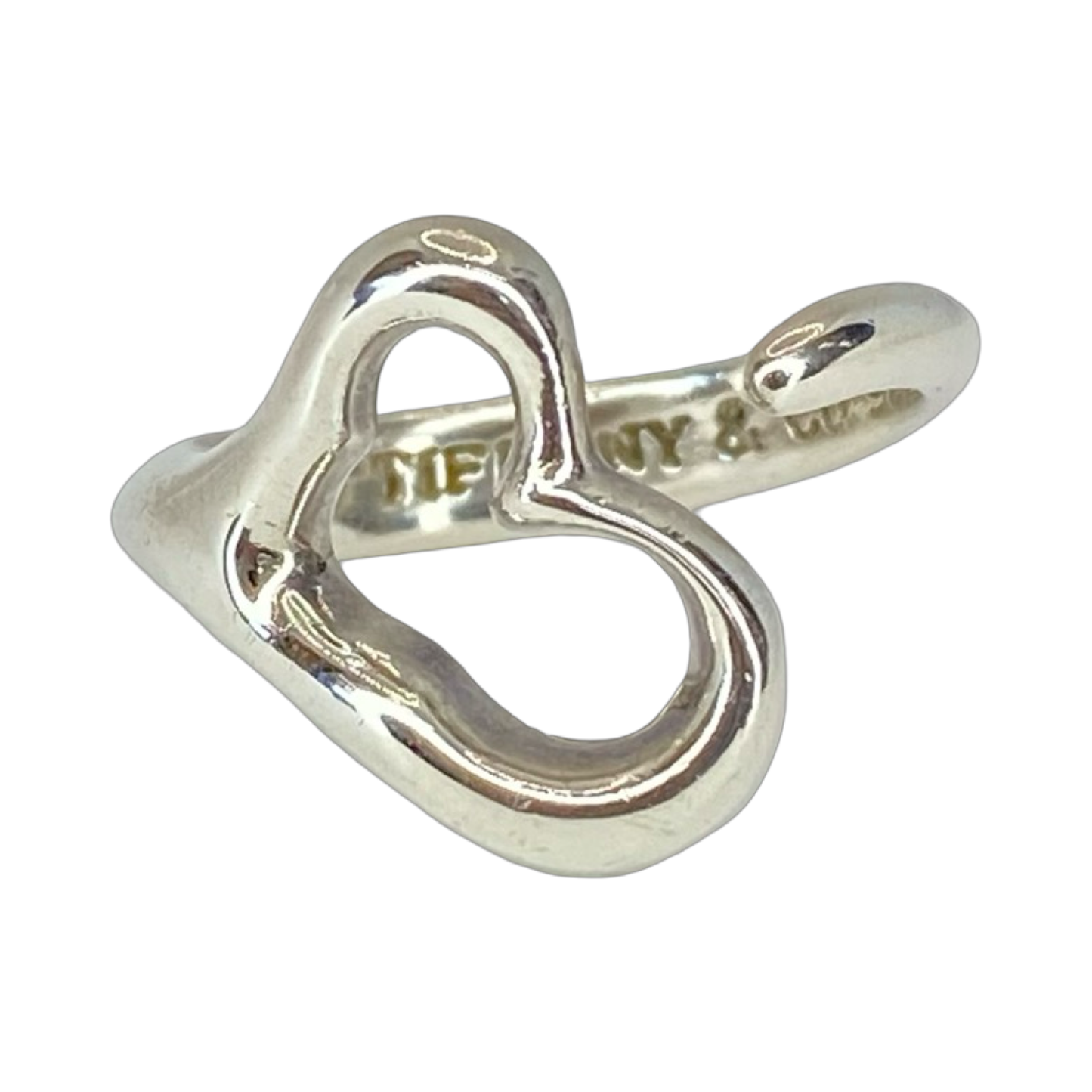 Estate Jewelry Tiffany & Co 925 Silver Open Heart Ring