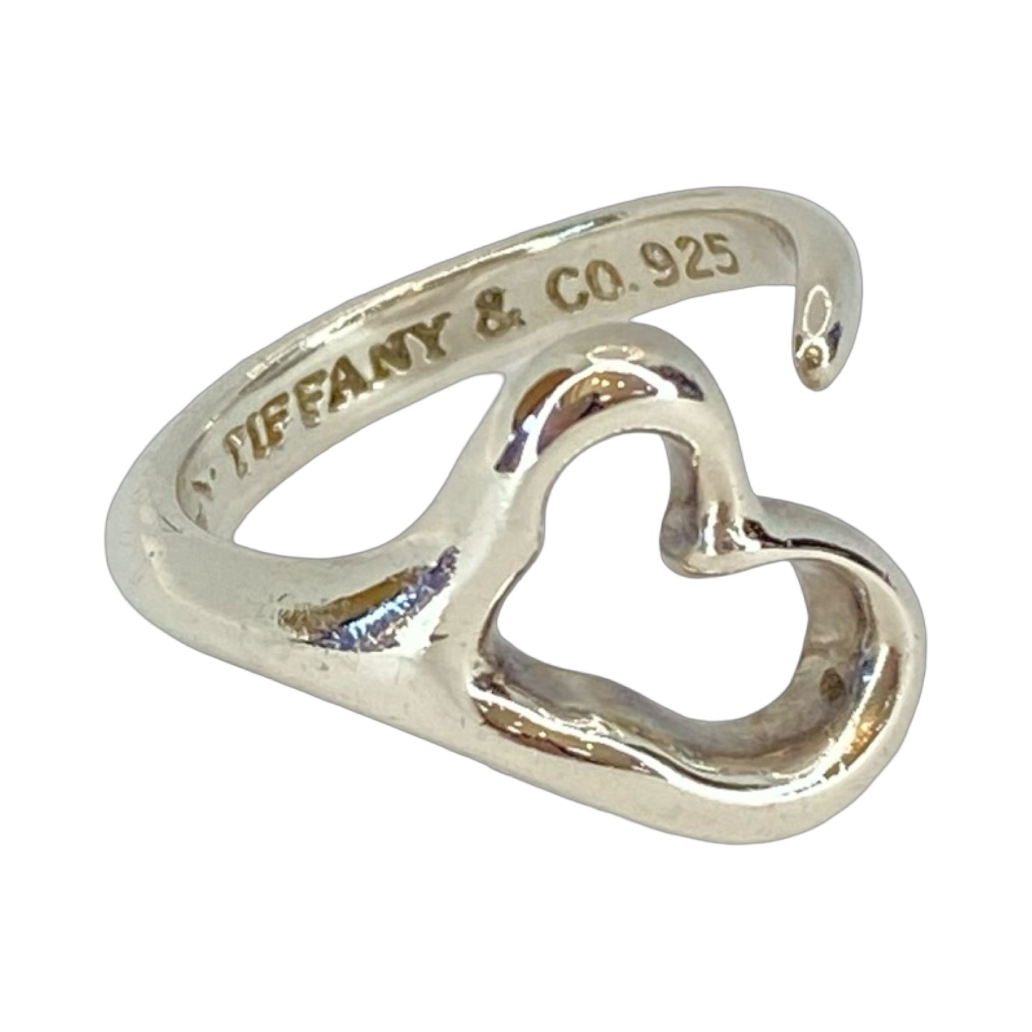 Estate Jewelry Tiffany & Co 925 Silver Open Heart Ring