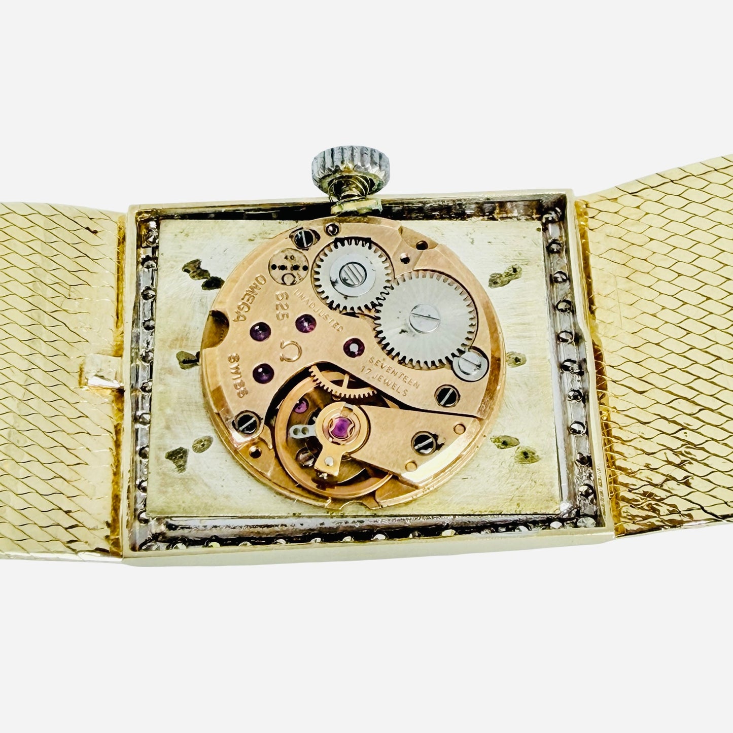 Omega Tank 14K Yellow Gold Manual Wind Diamond Bezel DD6846